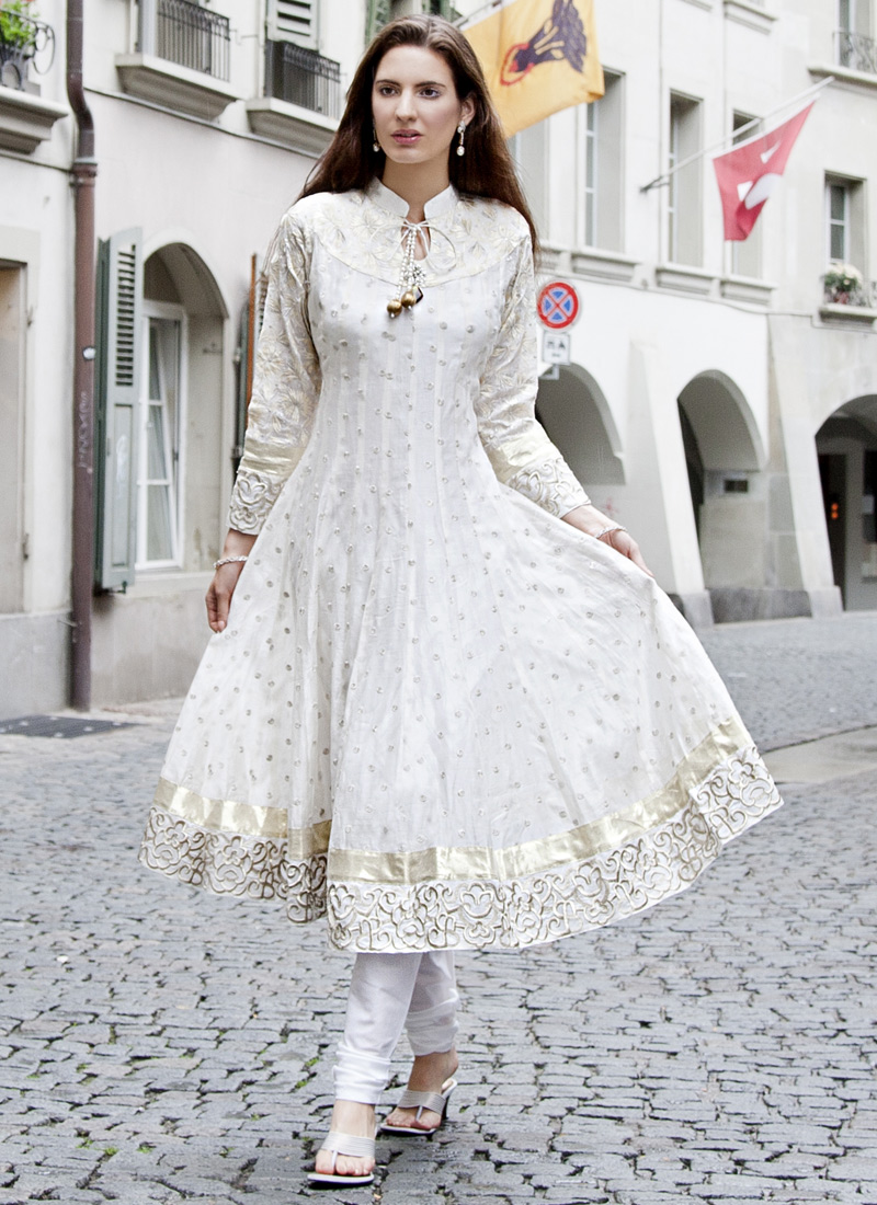 white anarkali dresses designs new collection
